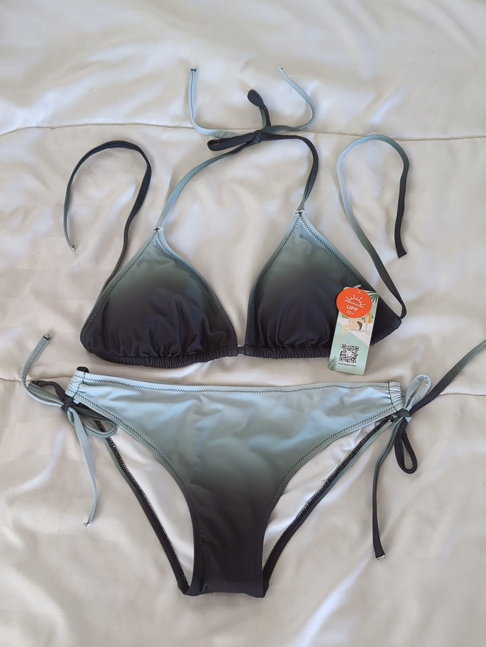 Ombre Triangle Tie-Side Bikini Set - NWT